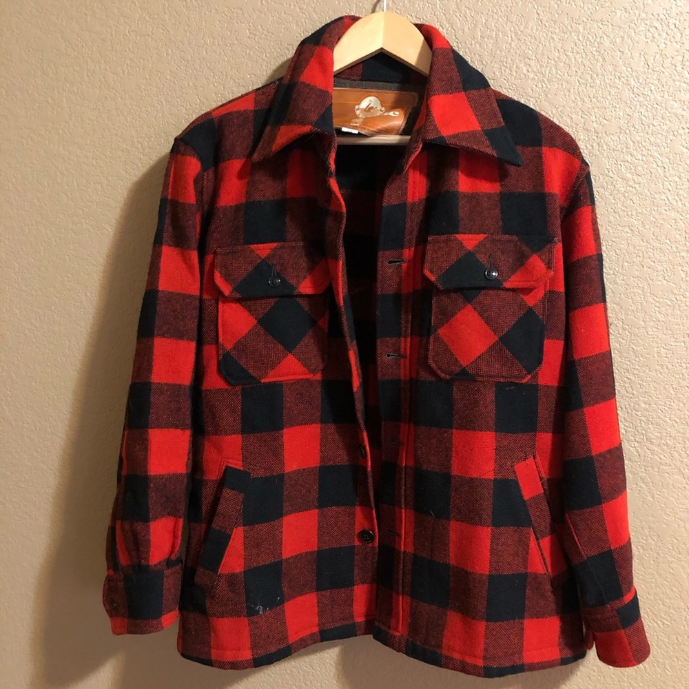 Vintage Buffalo Plaid Button Front Long Sleeve